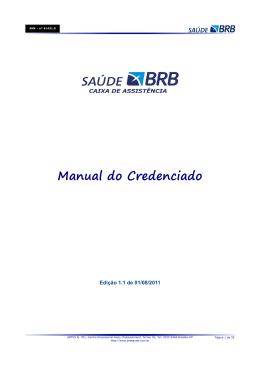 SaúdeBRB - Manual do Credenciado versão 1.1