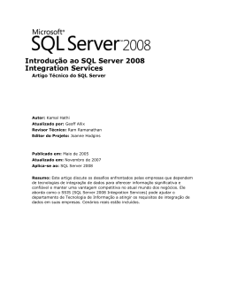 Introdução ao SQL Server 2008 Integration