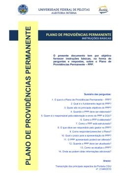 Manual Operacional para elaboração do Plano de Providência