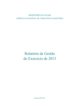 Relatório de Gestão do Exercício de 2013
