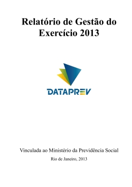Relatório de Gestão do Exercício 2013