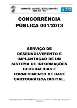 concorrência pública 001/2013 - Prefeitura Municipal de Caldas