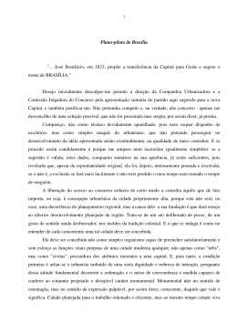 Plano-piloto de Brasília "... José Bonifácio, em 1823, propõe a