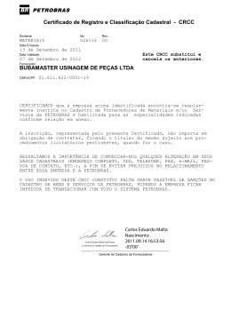 BUBAMASTER USINAGEM DE PEÇAS LTDA Certificado de