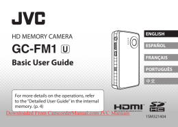 JVC Picsio GC-FM1 Camcorder User Guide Manual Operating