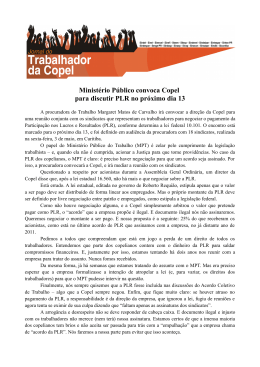 Ministério Público convoca Copel para discutir PLR no próximo dia 13