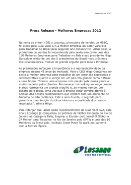 Press Release - Melhores Empresas 2012