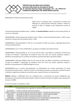 Resolução nº 07/2015 - Prefeitura de Mogi das Cruzes