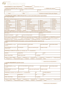 Formulário de Requerimento de Registro ou Averbação