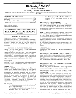 BioSentry X-185 Specimen Label