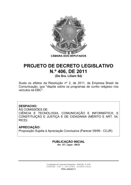 projeto de decreto legislativo n.º 406, de 2011
