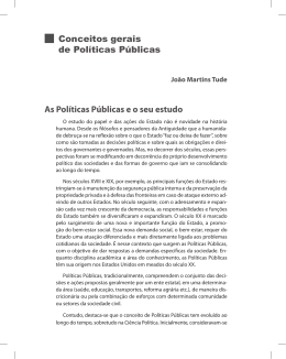 Artigo do Professor João Tude sobre Políticas Públicas.