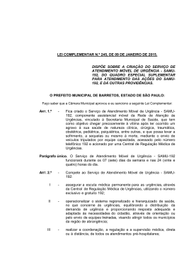 lei complementar n.º 245, de 09 de janeiro de 2015