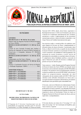 Série I, N.° 21 - Jornal da República