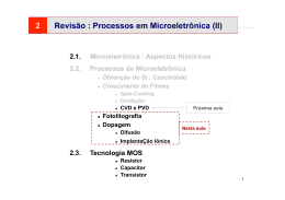 Processos em Microeletrônica - Grupo de Novos Materiais e