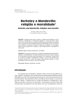 Berkeley e Mandeville: religião e moralidade1