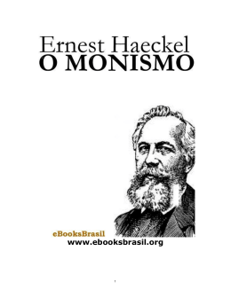 O Monismo - Ernest Haeckel