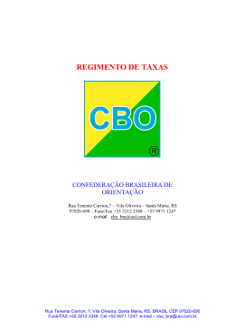 Regimento de Taxas CBO 2015 - Confederação Brasileira de
