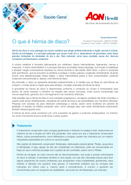 Hérnia de Disco - Boletim de Saúde - Novo layout