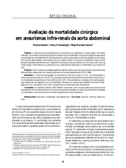 Avaliação da mortalidade - Jornal Vascular Brasileiro