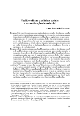 Neoliberalismo e políticas sociais: a naturalização da exclusão1