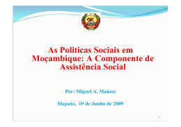 As Politicas Sociais em Moçambique: A Componente de Assistência