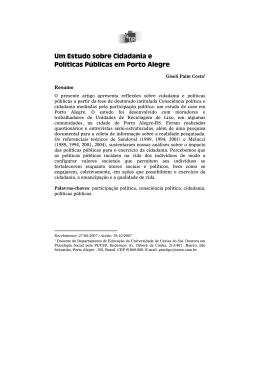 Um Estudo sobre Cidadania e Políticas Públicas em Porto Alegre