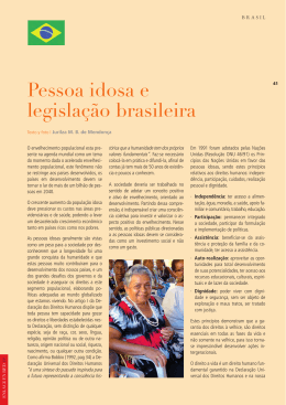 Pessoa idosa e legislação brasileira