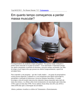 Em quanto tempo começamos a perder massa muscular?