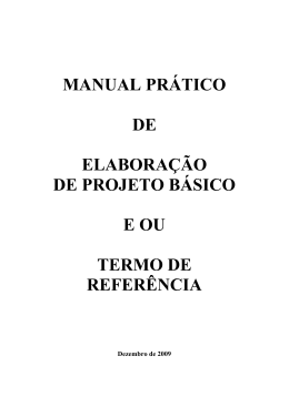 manual prático de elaboração de projeto básico e ou termo de