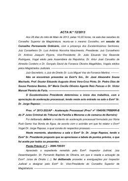 Acta n.º 12/2013 | Permanente - ao Conselho Superior da Magistratura