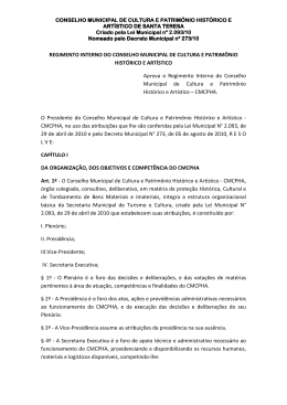 REGIMENTO INTERNO DO CONSELHO MUNICIPAL DE CULTURA
