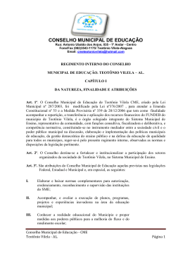 Regimento Interno - Prefeitura Municipal de Teotônio Vilela