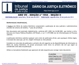 TJ-GO DIÁRIO DA JUSTIÇA ELETRÔNICO - EDIÇÃO 1554
