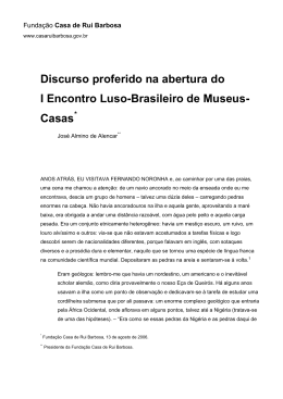 Discurso I Encontro Luso-Brasileiro de Museus Casas