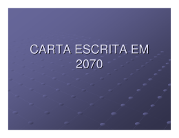 CARTA ESCRITA EM 2070