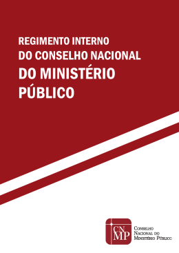 CNMP - Regimento Interno - Conselho Nacional do Ministério Público