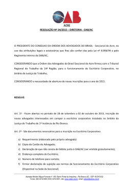 RESOLUÇÃO Nº 34/2015 - Ordem dos Advogados do Brasil