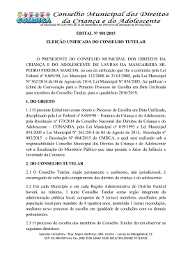Edital de Eleição do Conselho Tutelar Nº. 01/2015