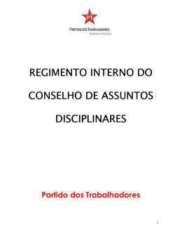regimento interno do conselho de assuntos disciplinares disciplinares