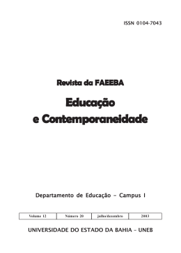 Revista da FAEEBA Educação e Contemporaneidade