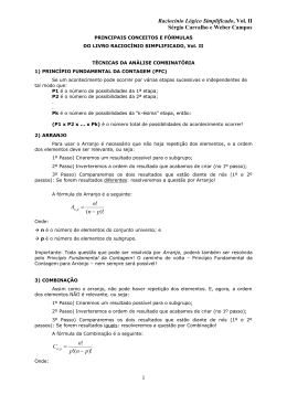 Raciocínio Lógico Simplificado, Vol. II Sérgio Carvalho e Weber