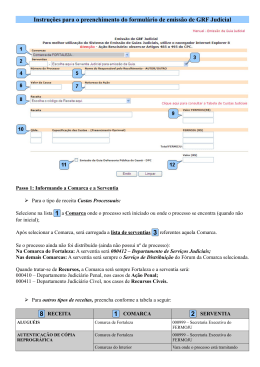 Instruções para o preenchimento do formulário de emissão de GRF