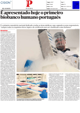 É apresentado hoje o primeiro biobanco humano português