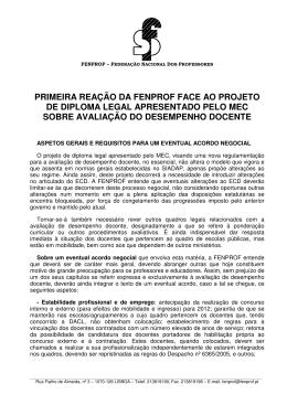 Documento apresentado pela FENPROF ao MEC