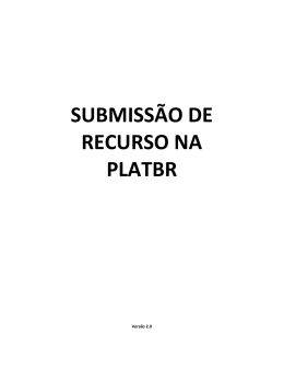 SUBMISSÃO DE RECURSO NA PLATBR
