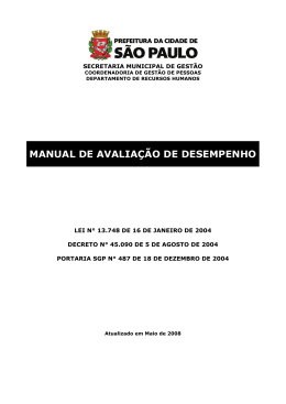 MANUAL DE AVALIAÇÃO DE DESEMPENHO