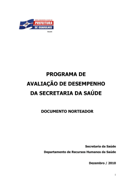 programa de avaliação de desempenho da secretaria da saúde