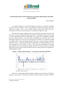 o crescimento de longo prazo da economia brasileira tem sido