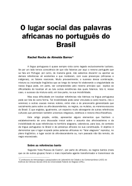 O lugar social das palavras africanas no português do Brasil